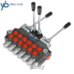 11 GPM 6 Spool Hydraulic Backhoe Directional Control Valve WithJoysticks 3625 PSI