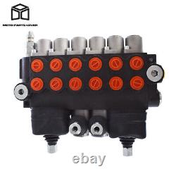 11 GPM 6 Spool Hydraulic Backhoe Directional Control Valve with 2 Joystick