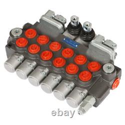 11 GPM Hydraulic Backhoe Directional Control Valve 6 Spool With 2 Joysticks