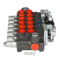 11 GPM Hydraulic Backhoe Directional Control Valve 6 Spool With 2 Joysticks