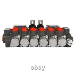 11 GPM Hydraulic Backhoe Directional Control Valve 6 Spool With 2 Joysticks