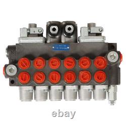 11 GPM Hydraulic Backhoe Directional Control Valve 6 Spool With 2 Joysticks