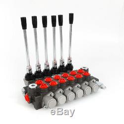 11GPM Hydraulic Directional Control Valve Tractor Loader 6 Spool, with Joystick