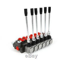 11GPM Hydraulic Directional Control Valve Tractor Loader 6 Spool, with Joystick
