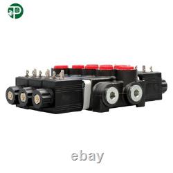 13 GPM, 3 Spool 12V, Hydraulic Monoblock Solenoid Directional Control Valve DC