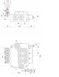 1x FLOATING 3 Spool Hydraulic Directional Control Valves 2x DA Double 80L 21 gpm