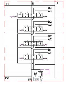 1x FLOATING spool 4 Bank Hydraulic Directional Control Valve 11gpm 40L 3x DA ex