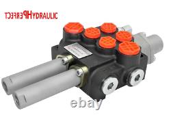 1x Floating 2 Spool Hydraulic Directional Control Valve 21gpm 80L cable kit