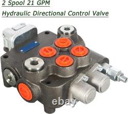 2 Spool 21GPM Hydraulic Directional Control Valve, 3625PSI SAE Ports Double