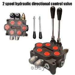 2 Spool 25 GPM Hydraulic Directional Control Valve Loader Tractor Double Acting