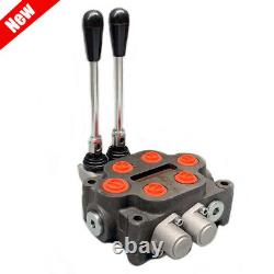 2 Spool 25 GPM Hydraulic Directional Control Valve Loader Tractor Double Acting
