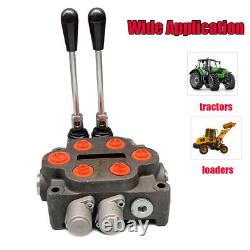 2 Spool 25 GPM Hydraulic Directional Control Valve Loader Tractor Double Acting