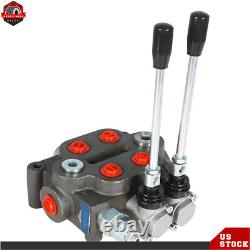 2 Spool 25GPM BSPP Hydraulic Directional Control Valve Tractor + Conversion Plug