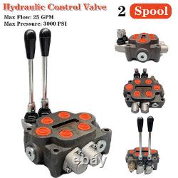 2 Spool 25GPM Hydraulic Directional Control Valve Double Acting Hydraulic Valve
