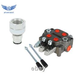 2 Spool 25GPM Hydraulic Directional Control Valve Tractor BSPP + Conversion Plug