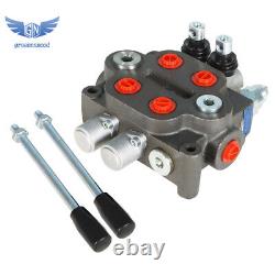 2 Spool 25GPM Hydraulic Directional Control Valve Tractor BSPP + Conversion Plug