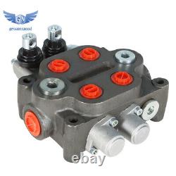 2 Spool 25GPM Hydraulic Directional Control Valve Tractor BSPP + Conversion Plug