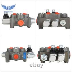 2 Spool 25GPM Hydraulic Directional Control Valve Tractor BSPP + Conversion Plug