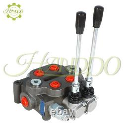 2 Spool 25GPM Hydraulic Directional Control Valve Tractor Loader BSPP WithJoystick