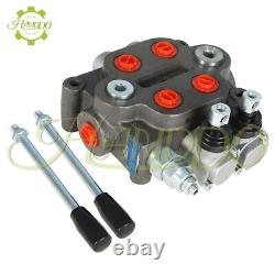 2 Spool 25GPM Hydraulic Directional Control Valve Tractor Loader BSPP WithJoystick