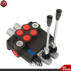 2 Spool 32 GPM 3600 PSI Hydraulic Directional Control Valve Double Acting SAE 16
