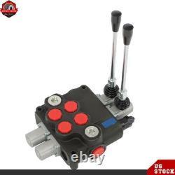 2 Spool 32 GPM 3600 PSI Hydraulic Directional Control Valve Double Acting SAE 16