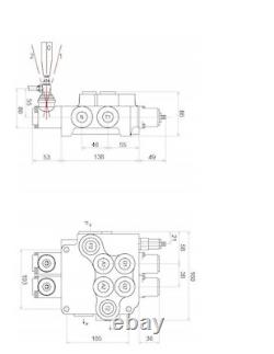 2 Spool Hydraulic Directional Control Valve 21gpm 80L Double Acting Cylinder DA