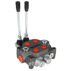 2 Spool Hydraulic Directional Control Valve 25 GPM, 3000 PSI, BSPP Interface New