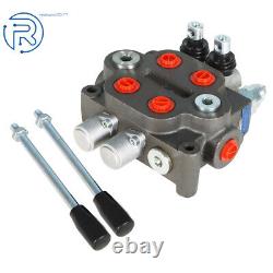 2 Spool Hydraulic Directional Control Valve BSPP Tractor Loader 25GPM NEW