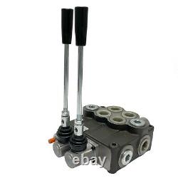 2 Spool Hydraulic Directional Control Valve Open Center 32 GPM 3600 PSI NEW