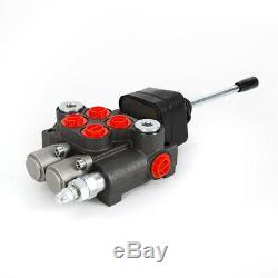 2 Spool Hydraulic Directional Valve 2P40, Double Acting Cylinder Spool 11gpm US