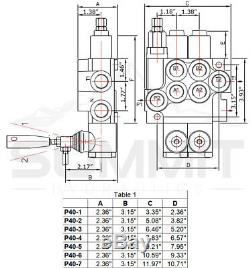 2 Spool Monoblock Hydraulic Directional Control Valve, 11 GPM, SAE Ports