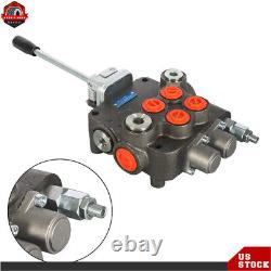 21GPM 2 Spool Hydraulic Directional Control Valve WithJoystick 3625PSI New