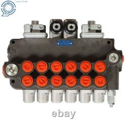 21GPM Hydraulic Backhoe Directional Control Valve 6 Spool With Joysticks