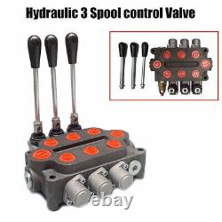 25GPM 3 Spool Hydraulic Directional Control Valve Tractor Loader Double-Acting