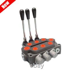 25GPM 3 Spool Hydraulic Directional Control Valve Tractor Loader Double Acting