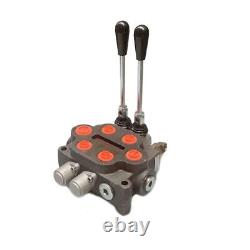 25GPM Double Acting Hydraulic Directional Control Monoblock Valve 2 Spool