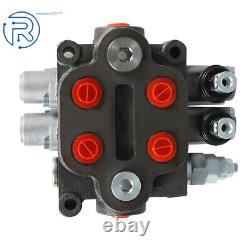 2Spool 25GPM Hydraulic Directional Control Valve Tractor BSPP+Conversion Plug US