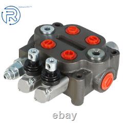 2Spool 25GPM Hydraulic Directional Control Valve Tractor BSPP+Conversion Plug US