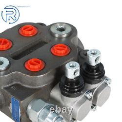 2Spool 25GPM Hydraulic Directional Control Valve Tractor BSPP+Conversion Plug US