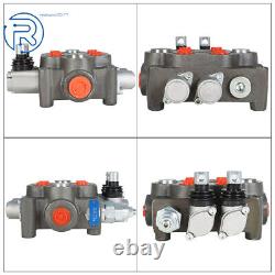 2Spool 25GPM Hydraulic Directional Control Valve Tractor BSPP+Conversion Plug US