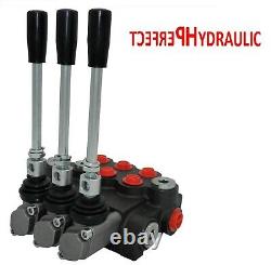 3 Bank Hydraulic Directional Control Valve 21gpm 80L Double Acting Cylinder DA