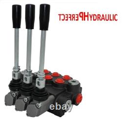 3 Bank Hydraulic Directional Control Valve 21gpm 80L Double Acting Cylinder ex