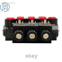 3 Spool, 13 GPM, 12V DC Hydraulic Monoblock Solenoid Directional Control Valve
