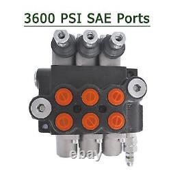 3 Spool 13GPM Hydraulic Directional Control Valve, 3600PSI SAE Ports Double A