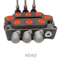 3 Spool 25 GPM Hydraulic Directional Control Valve Tractor Loader Double Acting