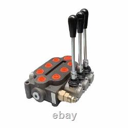 3 Spool 25 Gpm Tractor Loader Double Acting Hydraulic Directional Control Valve