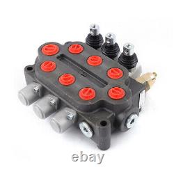 3 Spool 25gpm Hydraulic Monoblock Directional Control Valve Double Acting USA