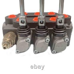 3 Spool Control Hydraulic Directional Valve Adjustable 1500-3000 PSI 25GPM