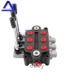 3 Spool Hydraulic Control Valve Double Acting 3000PSI 25GPM 1/2 NPT In/Out Port